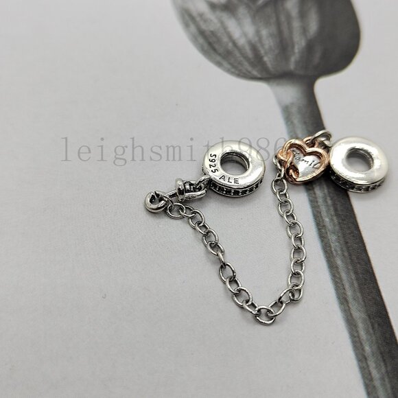 Pandora Family Heart Safety Chain Charm - Picture 5 of 6